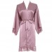 Pink Solid Lace robe Plain robe Bridesmaid silk satin robe Bride  bridal robe Wedding robes 